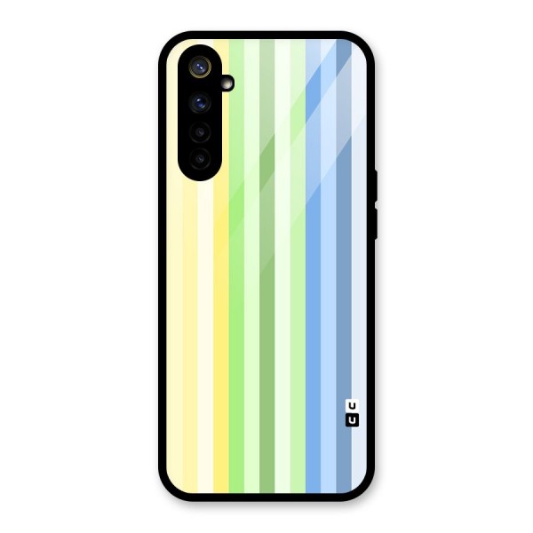 Minimal Pastel Shades Stripes Glass Back Case for Realme 6i