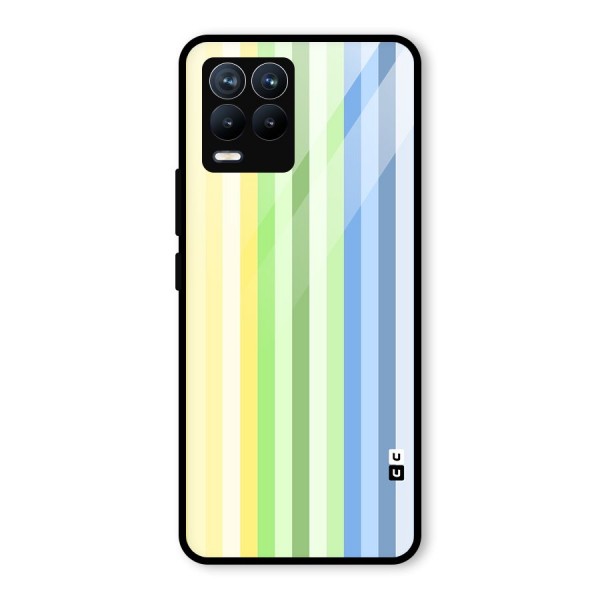 Minimal Pastel Shades Stripes Glass Back Case for Realme 8