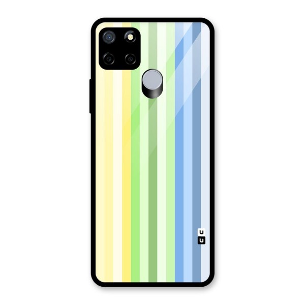 Minimal Pastel Shades Stripes Glass Back Case for Realme C12