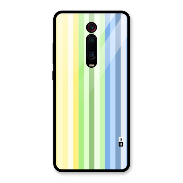 Minimal Pastel Shades Stripes Glass Back Case for Redmi K20