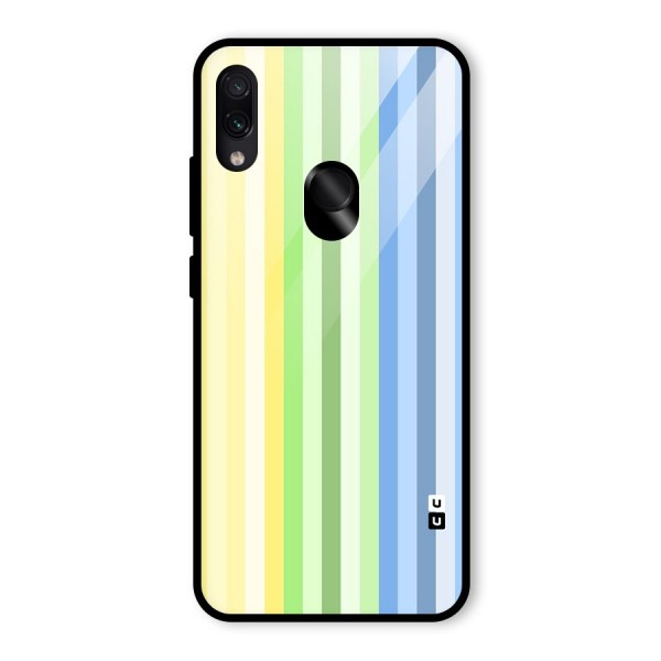 Minimal Pastel Shades Stripes Glass Back Case for Redmi Note 7S