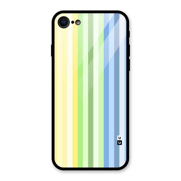 Minimal Pastel Shades Stripes Glass Back Case for iPhone 8