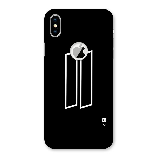 Minimal Slant Rectangles Back Case for iPhone X Logo Cut