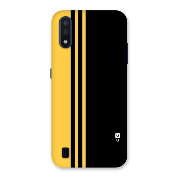 Minimal Yellow and Black Design Back Case for Galaxy M01