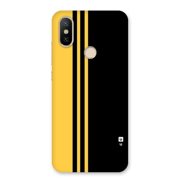 Minimal Yellow and Black Design Back Case for Mi A2