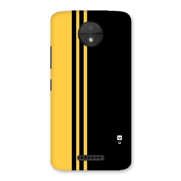Minimal Yellow and Black Design Back Case for Moto C