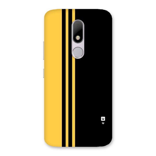 Minimal Yellow and Black Design Back Case for Moto M