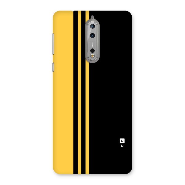 Minimal Yellow and Black Design Back Case for Nokia 8