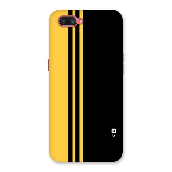 Minimal Yellow and Black Design Back Case for Oppo A3s