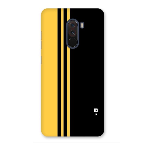 Minimal Yellow and Black Design Glass Back Case for Poco F1