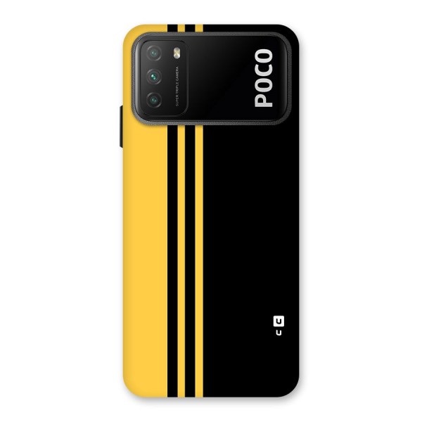 Minimal Yellow and Black Design Back Case for Poco M3