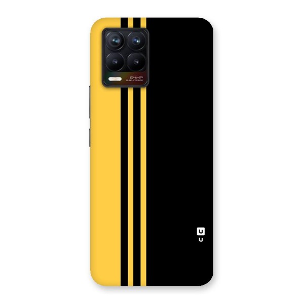 Minimal Yellow and Black Design Glass Back Case for Realme 8
