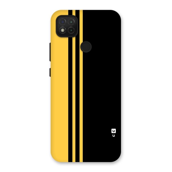 Minimal Yellow and Black Design Back Case for Redmi 9C