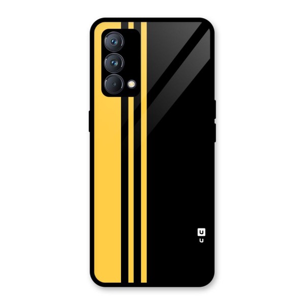 Minimal Yellow and Black Design Glass Back Case for Realme GT Master Edition