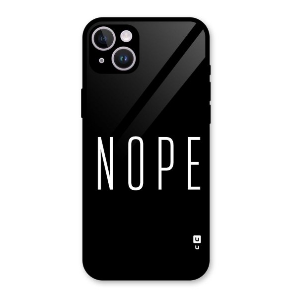 Minimalistic Nope Glass Back Case for iPhone 14 Plus