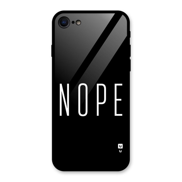 Minimalistic Nope Glass Back Case for iPhone 8