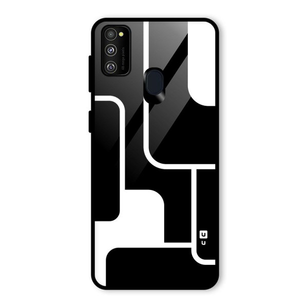 Minimalistic Shapes Glass Back Case for Galaxy M30s