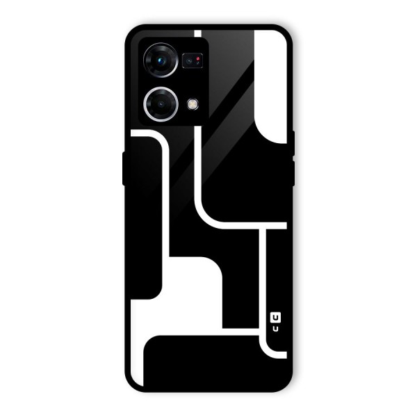 Minimalistic Shapes Glass Back Case for Oppo F21 Pro 4G