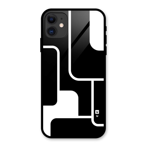 Minimalistic Shapes Glass Back Case for iPhone 11