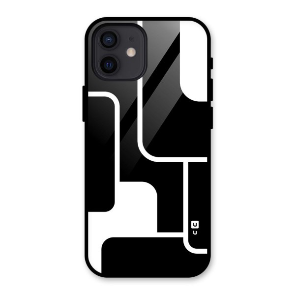 Minimalistic Shapes Glass Back Case for iPhone 12