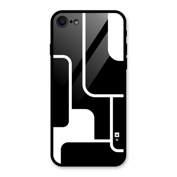 Minimalistic Shapes Glass Back Case for iPhone 8