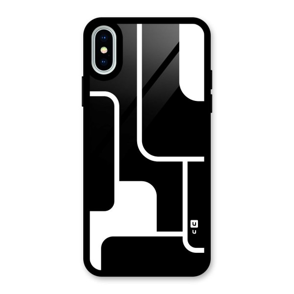 Minimalistic Shapes Glass Back Case for iPhone XS