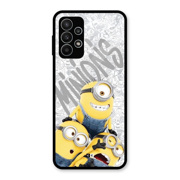 Minions Typo Glass Back Case for Galaxy A23