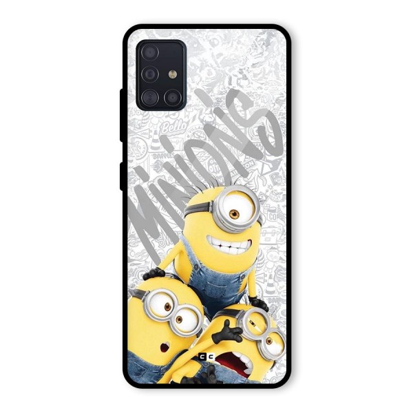 Minions Typo Glass Back Case for Galaxy A51