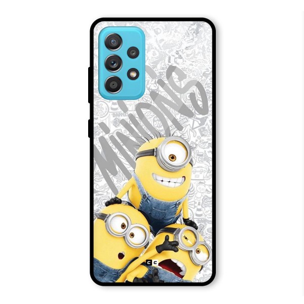 Minions Typo Glass Back Case for Galaxy A52