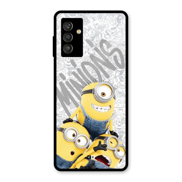 Minions Typo Glass Back Case for Galaxy M13