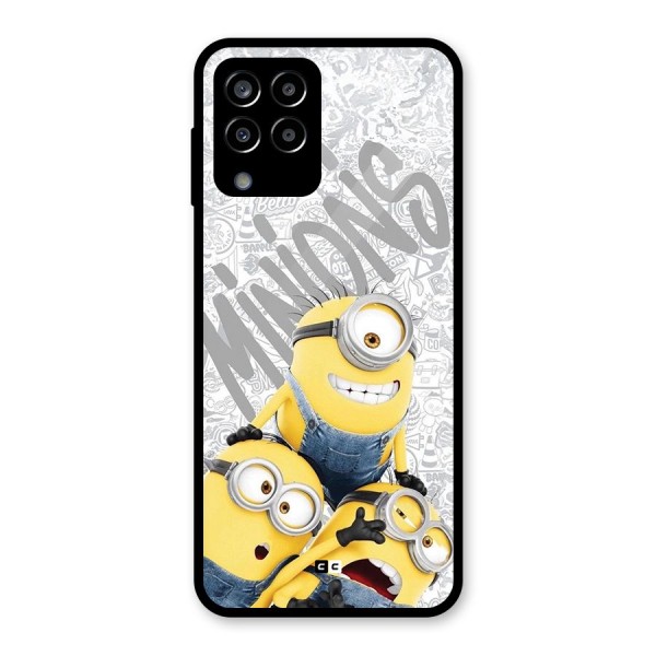 Minions Typo Glass Back Case for Galaxy M33