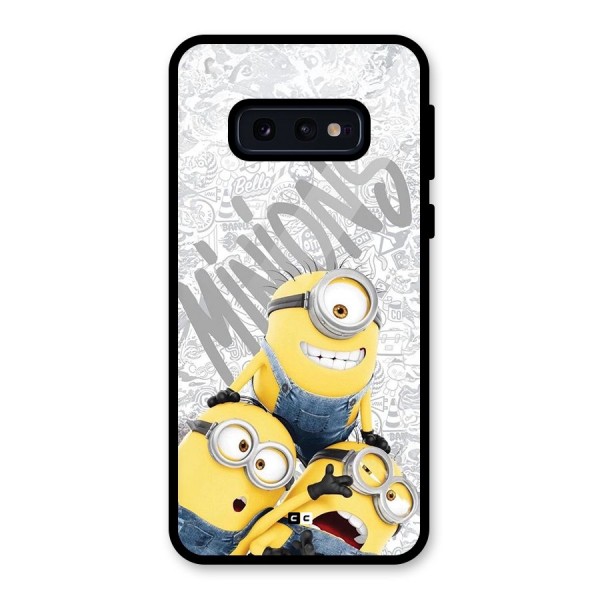 Minions Typo Glass Back Case for Galaxy S10e