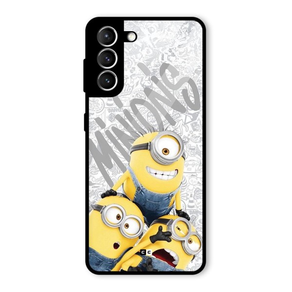 Minions Typo Glass Back Case for Galaxy S21 5G