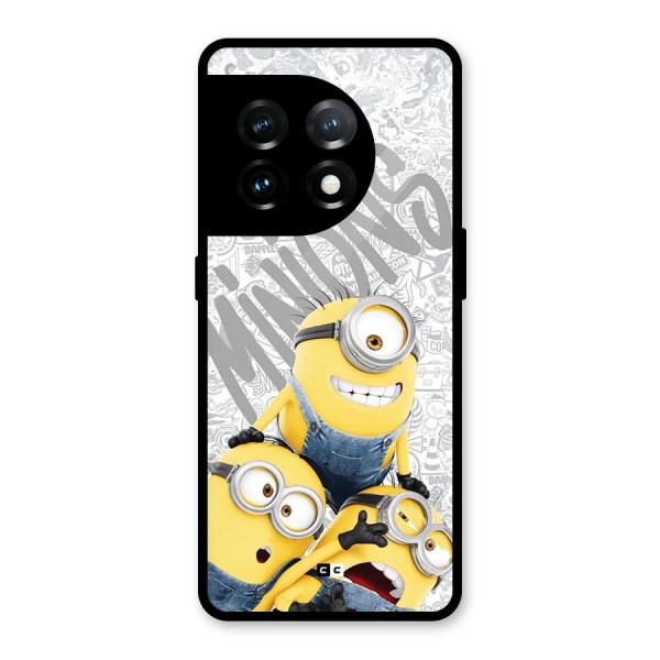Minions Typo Glass Back Case for OnePlus 11
