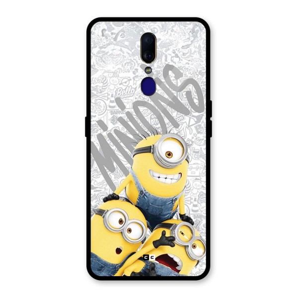 Minions Typo Glass Back Case for Oppo F11