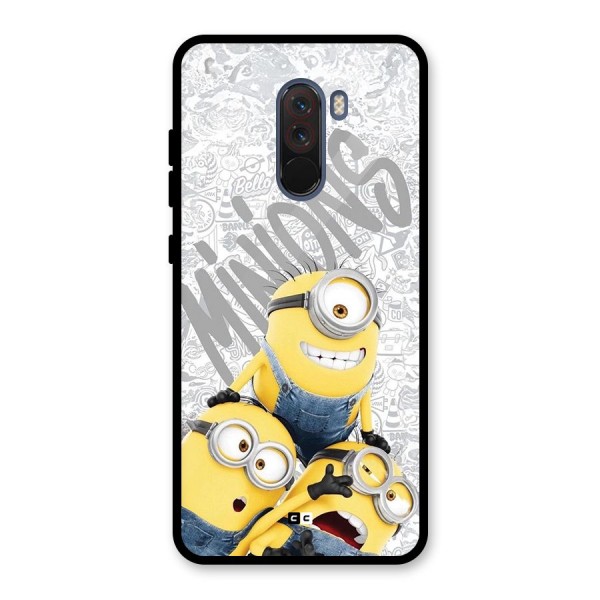 Minions Typo Glass Back Case for Poco F1