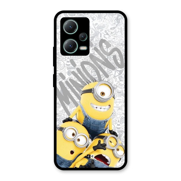 Minions Typo Glass Back Case for Poco X5