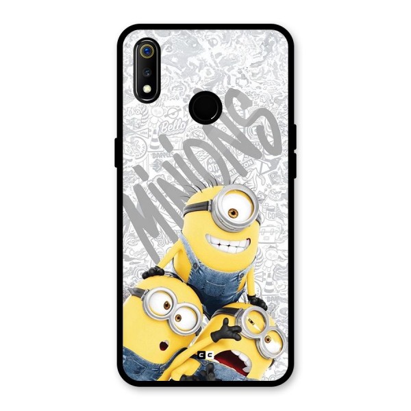 Minions Typo Glass Back Case for Realme 3