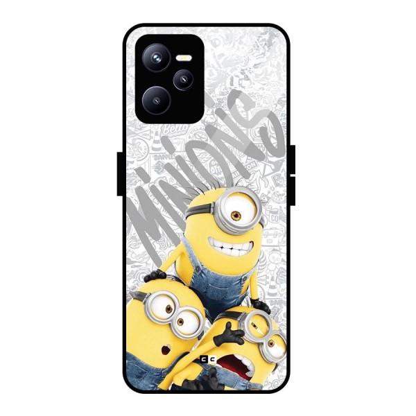 Minions Typo Glass Back Case for Realme C35