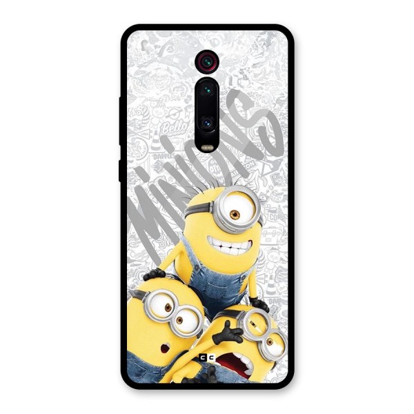 Minions Typo Glass Back Case for Redmi K20