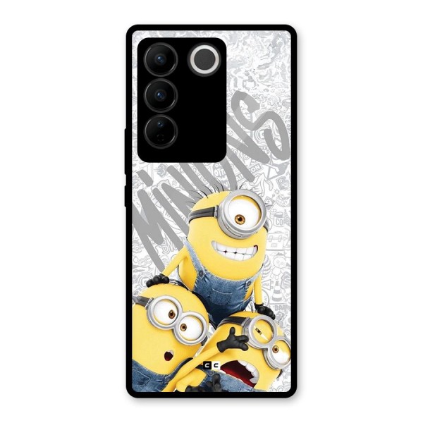 Minions Typo Glass Back Case for Vivo V27