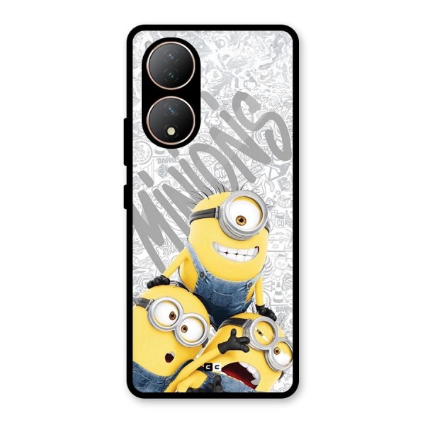 Minions Typo Glass Back Case for Vivo Y100A