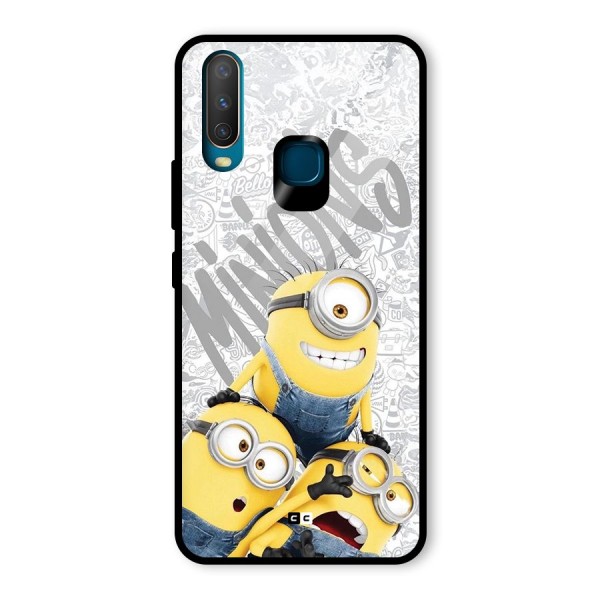 Minions Typo Glass Back Case for Vivo Y12