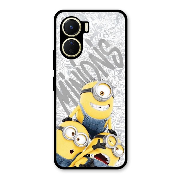 Minions Typo Glass Back Case for Vivo Y16