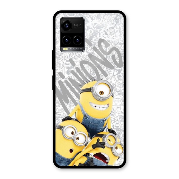 Minions Typo Glass Back Case for Vivo Y21G