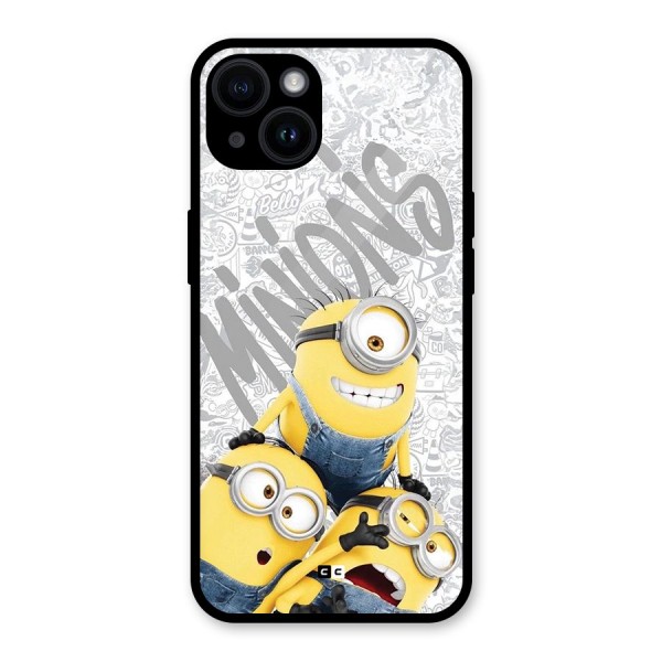 Minions Typo Glass Back Case for iPhone 14