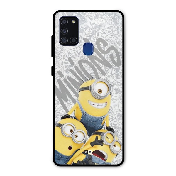 Minions Typo Metal Back Case for Galaxy A21s