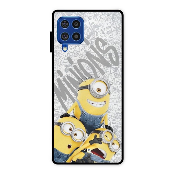 Minions Typo Metal Back Case for Galaxy F62