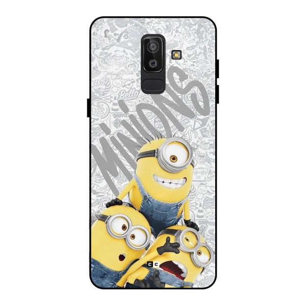 Minions Typo Metal Back Case for Galaxy J8