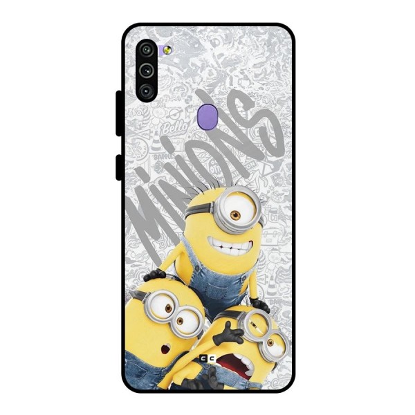 Minions Typo Metal Back Case for Galaxy M11